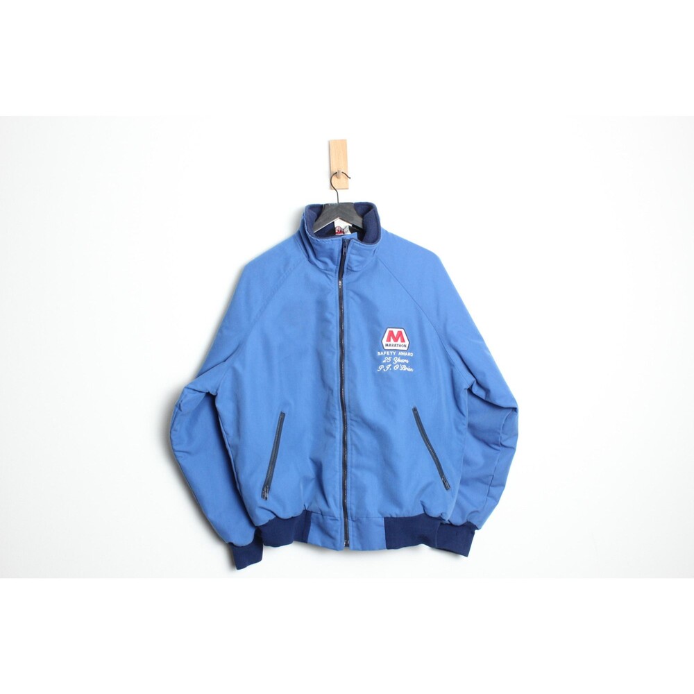 Vintage 90s USA-Made Marathon Oil Safety Award 25 Years Polar Fleece Lined Coat